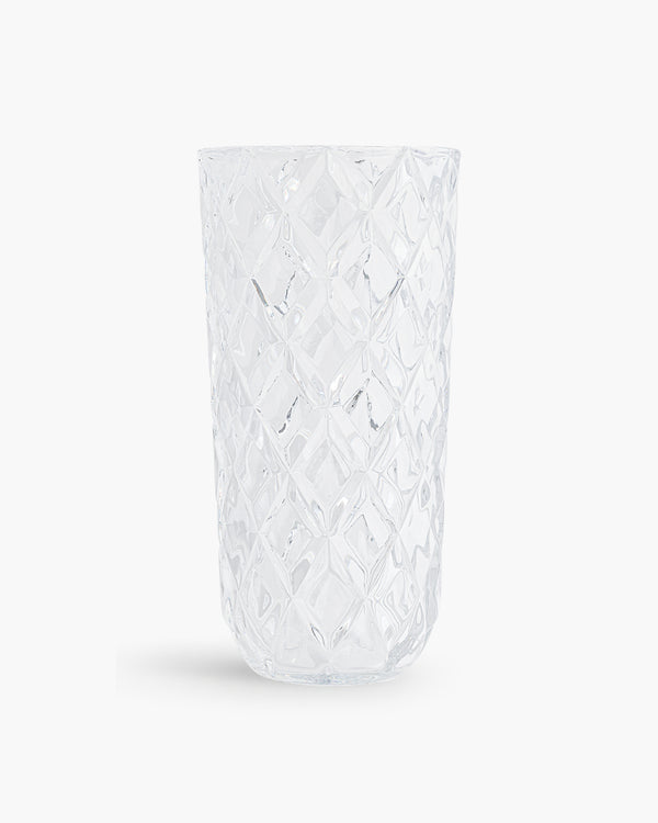 Cut Diamond Tall Glass Vase | Presch Petals Floral Vases Dallas