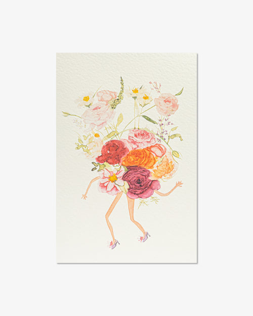 Flowers Bouquet with Heels Greeting Card | Presch Petals x Kristin Whalen Dallas