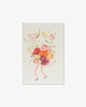 Flowers Bouquet with Heels Greeting Card | Presch Petals x Kristin Whalen Dallas