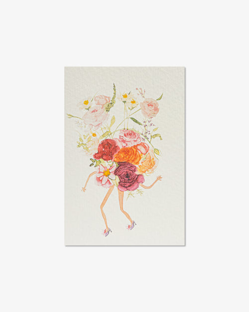 Flowers Bouquet with Heels Greeting Card | Presch Petals x Kristin Whalen Dallas