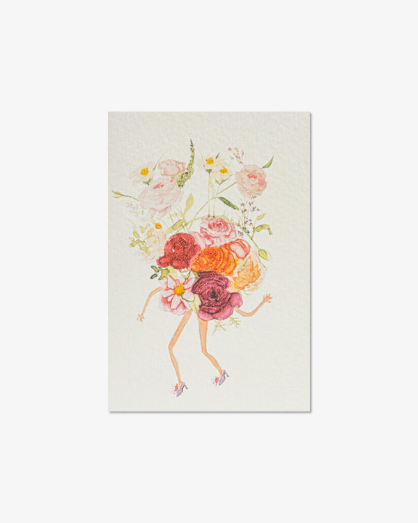 Flowers Bouquet with Heels Greeting Card | Presch Petals x Kristin Whalen Dallas
