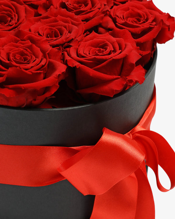 Forever Red Rose Box Arrangement | Presch Petals Dallas Flower Delivery