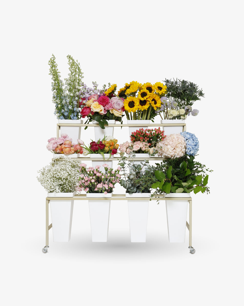 Gold Polly Flower Cart | Presch Petals Dallas Florist