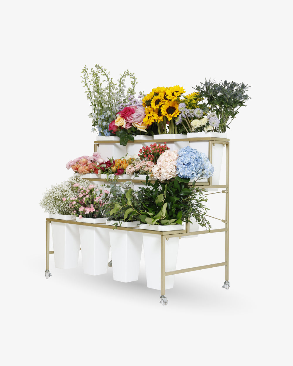 Gold Polly Flower Cart | Presch Petals Dallas Florist