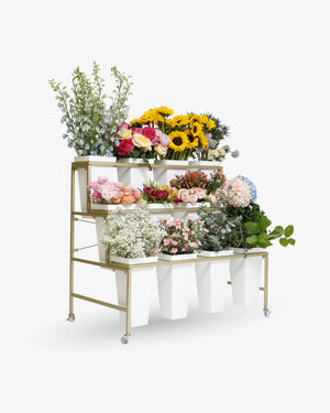 Gold Polly Flower Cart | Presch Petals Dallas Florist