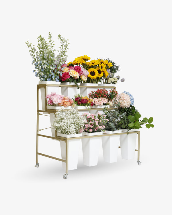 Gold Polly Flower Cart | Presch Petals Dallas Florist