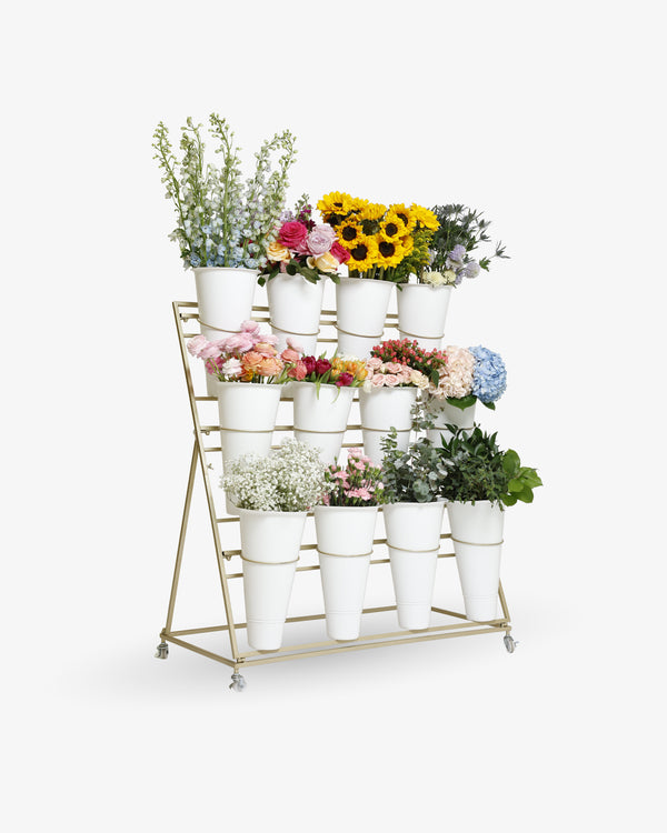 Gold Pretty Flower Cart | Presch Petals Dallas Florist