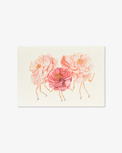 Three Flowers Holding Hands Greeting Card | Presch Petals x Dallas watercolor artist Kristen
