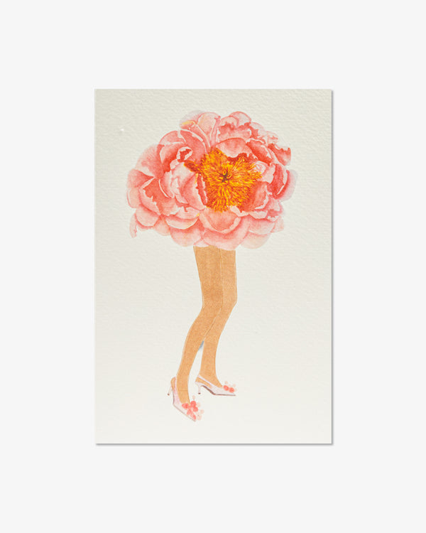 Pink Peony with Flower Heels Greeting Card | Presch Petals Dallas Florist