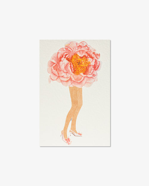 Pink Peony with Flower Heels Greeting Card | Presch Petals Dallas Florist