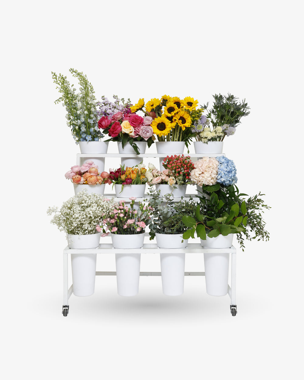 Polly White Flower Cart Rental | Presch Petals Dallas Florist