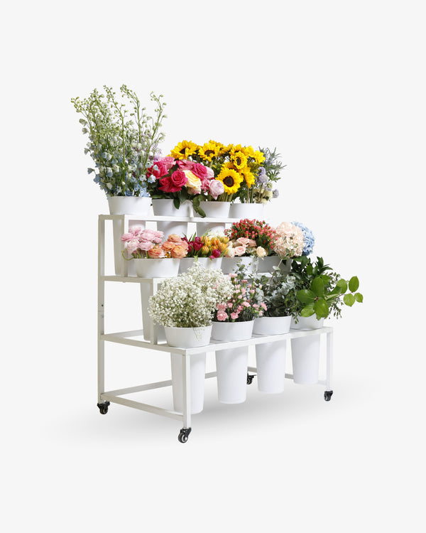Polly White Flower Cart Rental | Presch Petals Dallas Florist