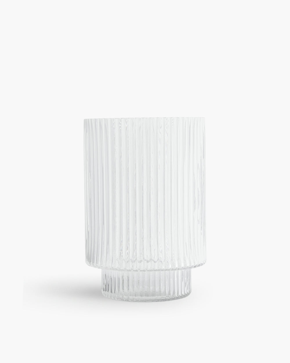 Ribbed Tower Glass Pedestal Vase | Presch Petals Floral Vases Dallas