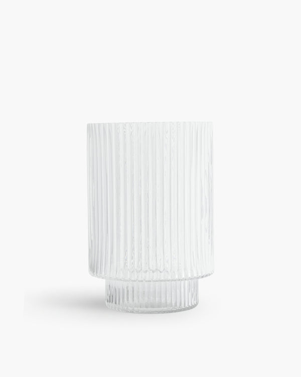 Ribbed Tower Glass Pedestal Vase | Presch Petals Floral Vases Dallas