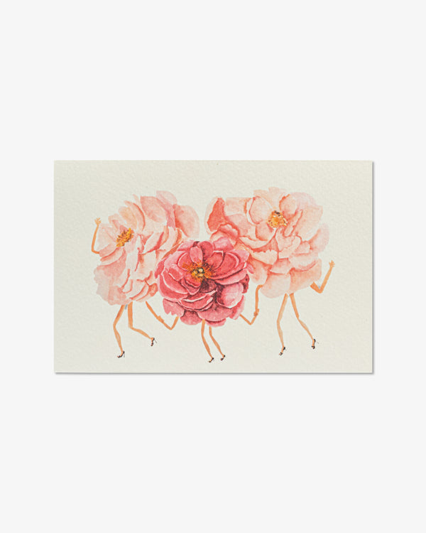Three Flowers Holding Hands Greeting Card | Presch Petals x Dallas watercolor artist Kristen