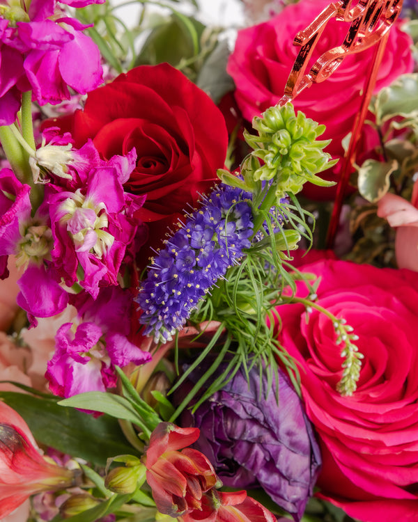 XOXO Pink and Red Flower Valentine's Arrangement | Presch Petals Florist